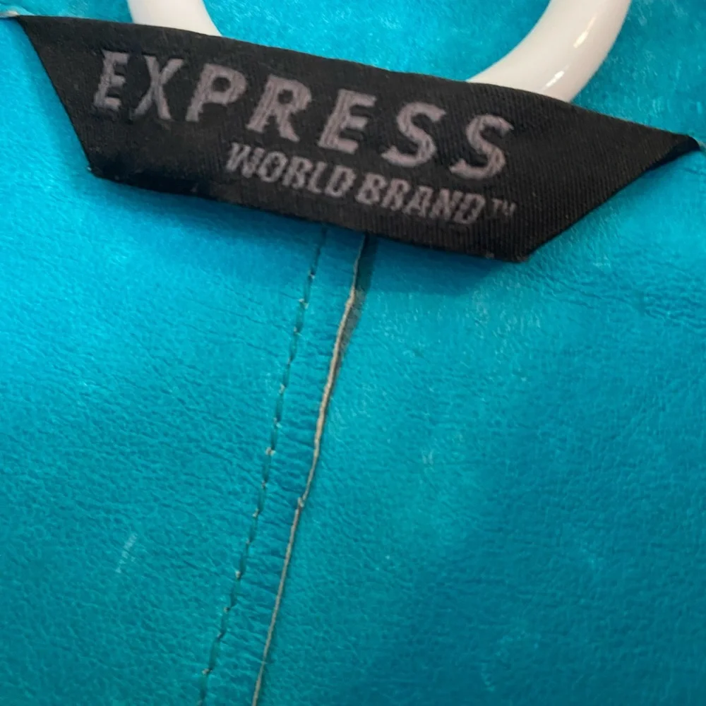 Vintage Express Blue Leather Jacket